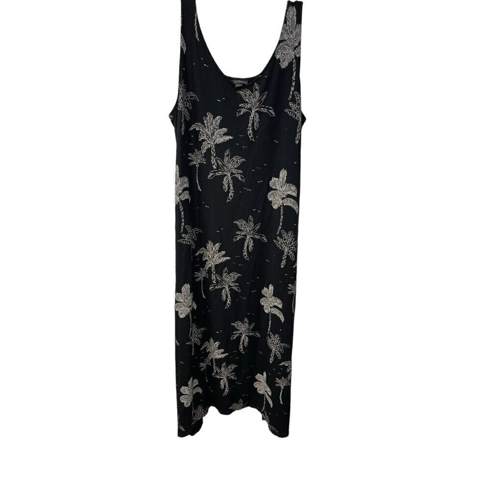 J. Jill Wearever Collection MIDI Dress Tropical Hawaiian Palm Trees Size Medium